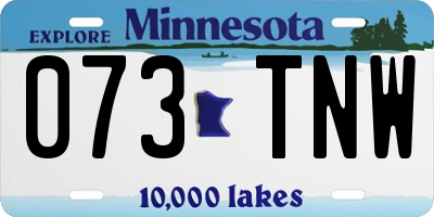 MN license plate 073TNW