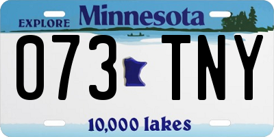 MN license plate 073TNY