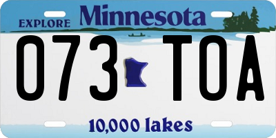 MN license plate 073TOA