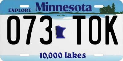 MN license plate 073TOK