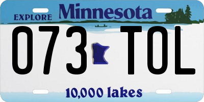 MN license plate 073TOL