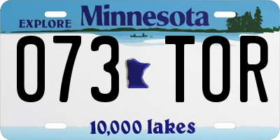 MN license plate 073TOR