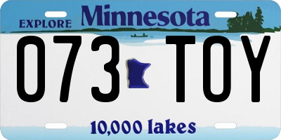 MN license plate 073TOY