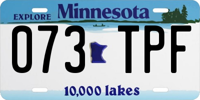 MN license plate 073TPF