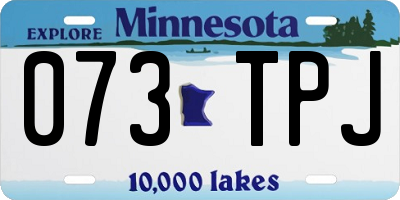 MN license plate 073TPJ