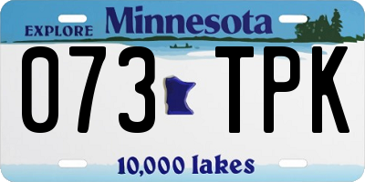 MN license plate 073TPK
