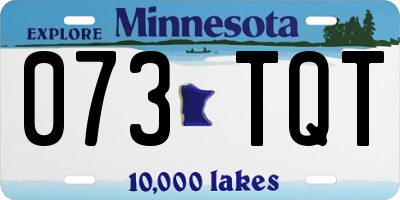 MN license plate 073TQT