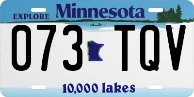 MN license plate 073TQV