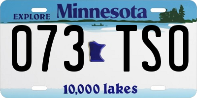 MN license plate 073TSO