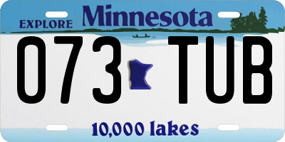 MN license plate 073TUB
