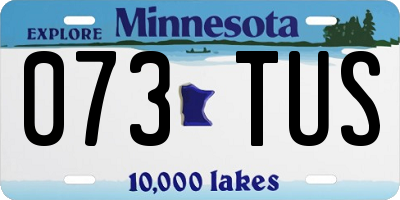 MN license plate 073TUS