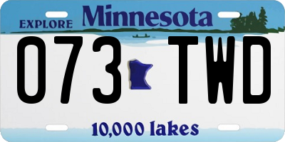 MN license plate 073TWD