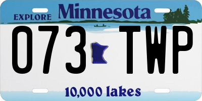 MN license plate 073TWP