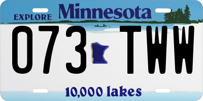 MN license plate 073TWW