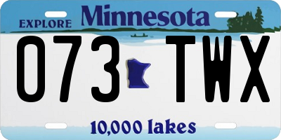 MN license plate 073TWX