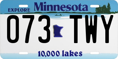 MN license plate 073TWY