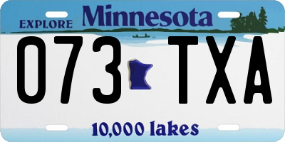 MN license plate 073TXA
