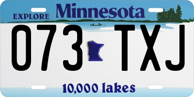MN license plate 073TXJ