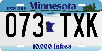 MN license plate 073TXK