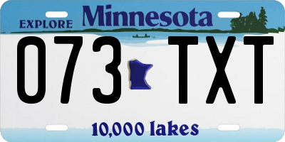MN license plate 073TXT