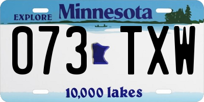 MN license plate 073TXW