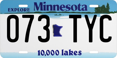 MN license plate 073TYC