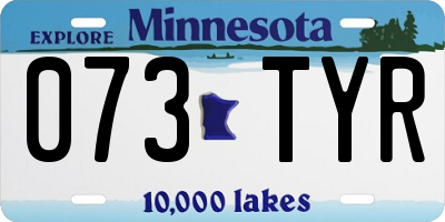 MN license plate 073TYR