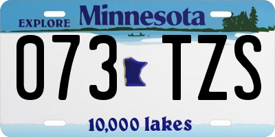 MN license plate 073TZS