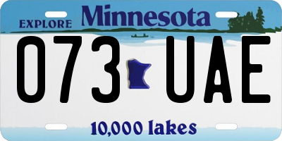 MN license plate 073UAE