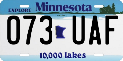 MN license plate 073UAF