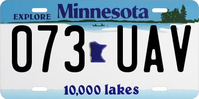 MN license plate 073UAV