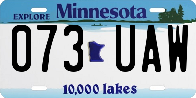 MN license plate 073UAW