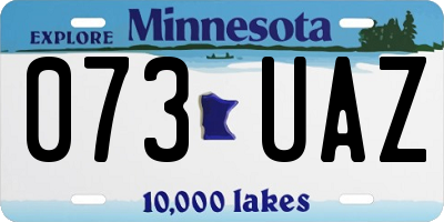 MN license plate 073UAZ