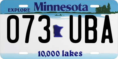 MN license plate 073UBA