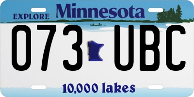MN license plate 073UBC