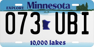 MN license plate 073UBI