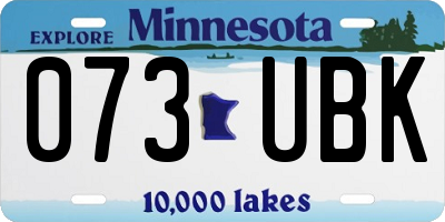MN license plate 073UBK