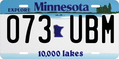 MN license plate 073UBM