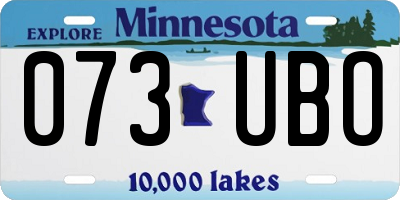 MN license plate 073UBO