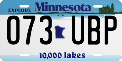 MN license plate 073UBP