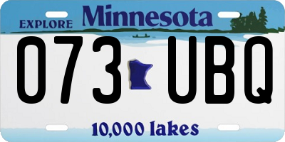 MN license plate 073UBQ