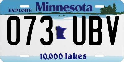 MN license plate 073UBV