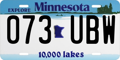 MN license plate 073UBW