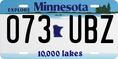 MN license plate 073UBZ