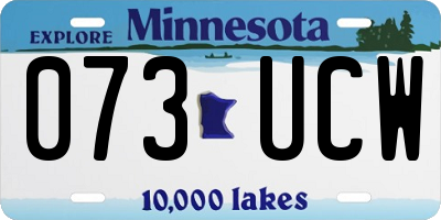 MN license plate 073UCW