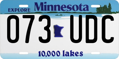 MN license plate 073UDC