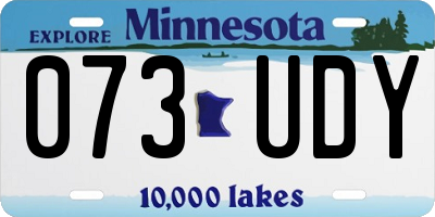 MN license plate 073UDY
