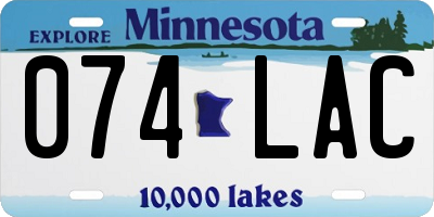 MN license plate 074LAC