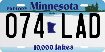 MN license plate 074LAD