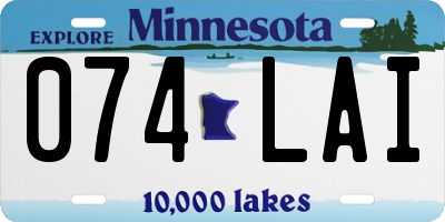 MN license plate 074LAI